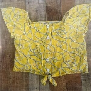 Yellow Kids Blouse with Rope Pattern